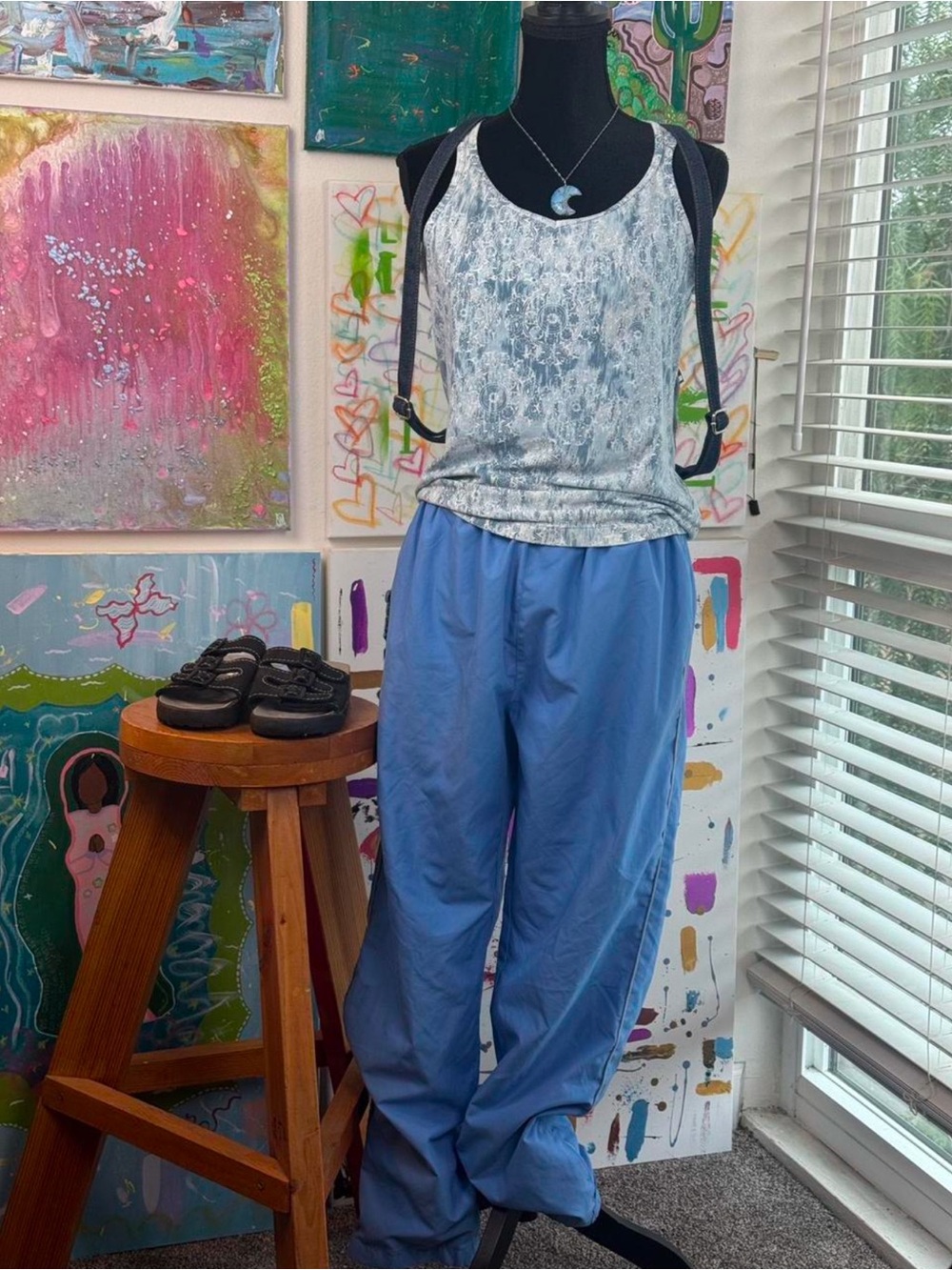 Danskin Baby Blue & White Tank